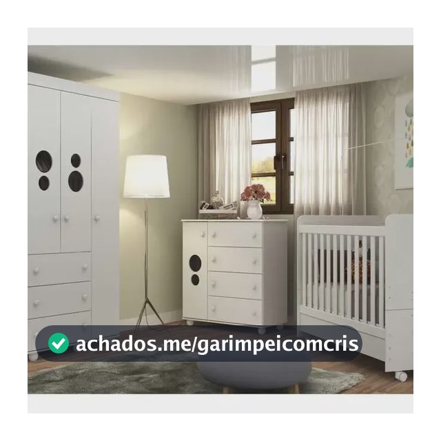 Quarto Bebê Completo Infantil com Guarda-Roupa Cômoda Berço e Colchão Incluso Pimpolho Multimóveis Branco 3 anos de garantia