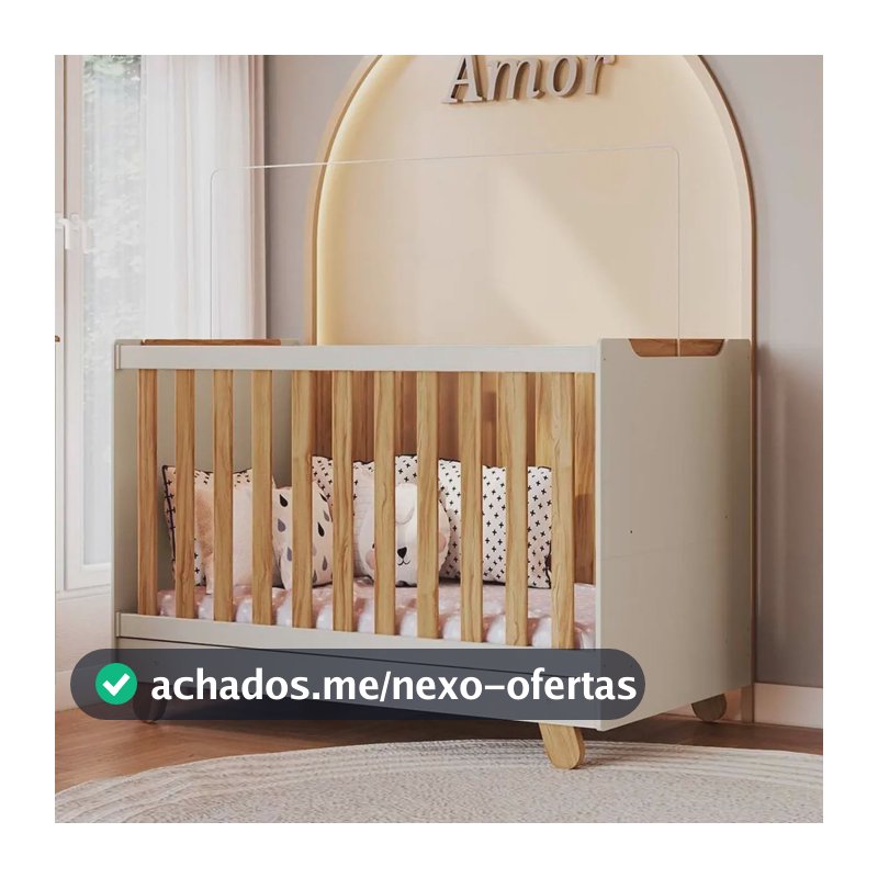 Berço Convencional Espresso Móveis Levy Off-white/amêndoa