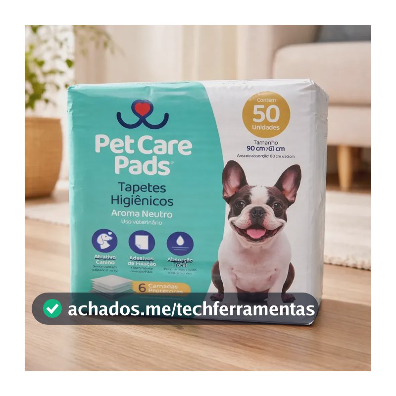 Tapete Higiênico Pet Care Pads Neutro 90x60 Com 50u Unidades Neutro