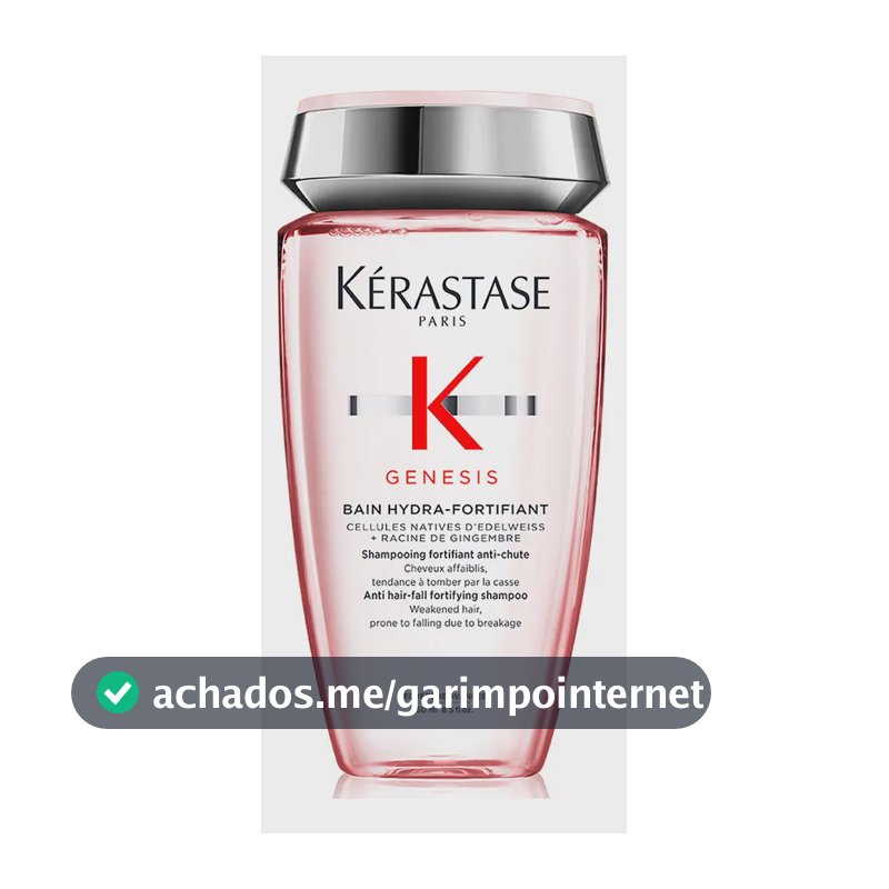 Shampoo Antiqueda Fortificante com Células Nativas de Edelweiss e Raiz de Gengibre para Cabelos Oleosos, Finos ou Normais, Genesis Bain Hydra-Fortifiant Kérastase, 250ml