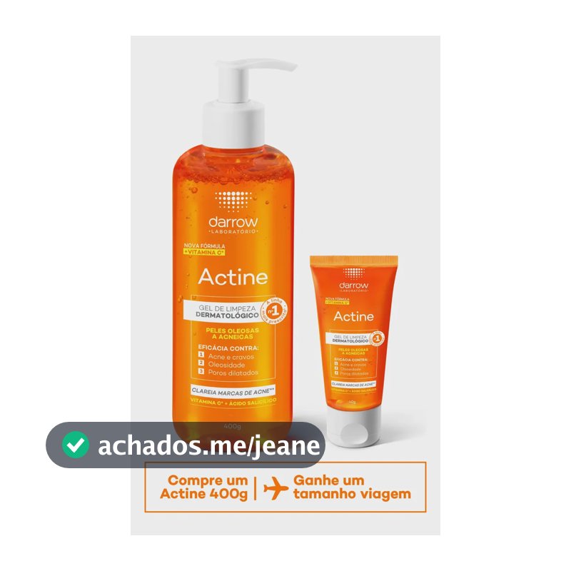 Kit Gel De Limpeza Darrow Actine 400g 40g Oleosa Dia/noite