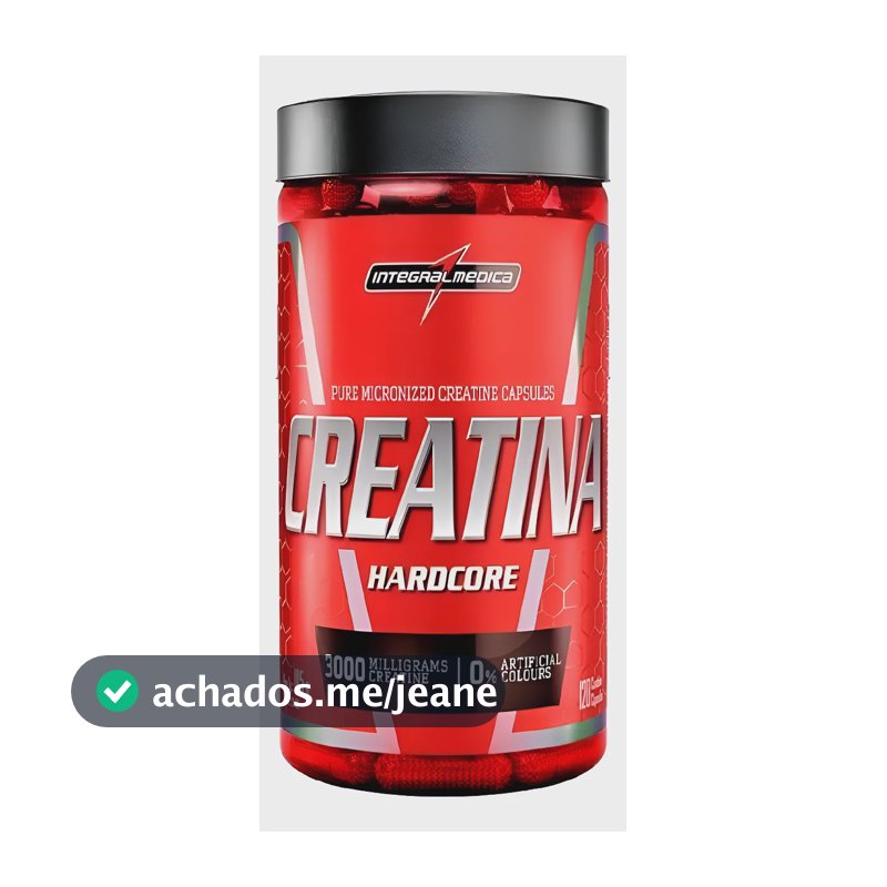 Creatina Hardcore 120 Cápsulas Integralmedica Sem Sabor