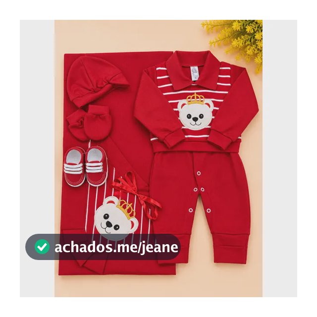 Saida Maternidade Menino De Luxo Urso Com Colete Listrado