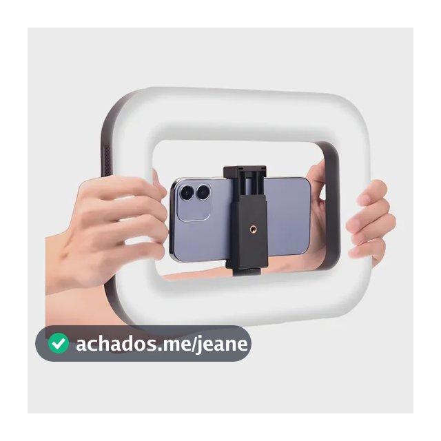 Cage Estabilizador Mushovi p/ Celular e Câmera c/ Ring Light Preto 8000mAh
