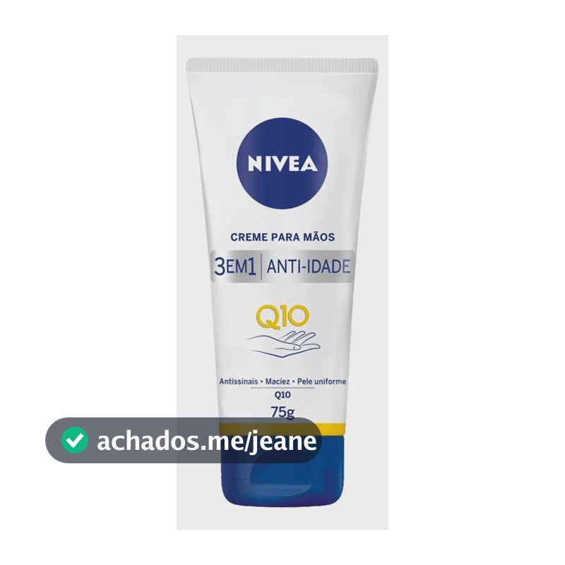 NIVEA Creme para Mãos Q10 Plus Reparação 75g, Sensação de Maciez, Hidratação Antissinais, Pele Uniforme, Renovação Celular, Pele Normal e Seca
