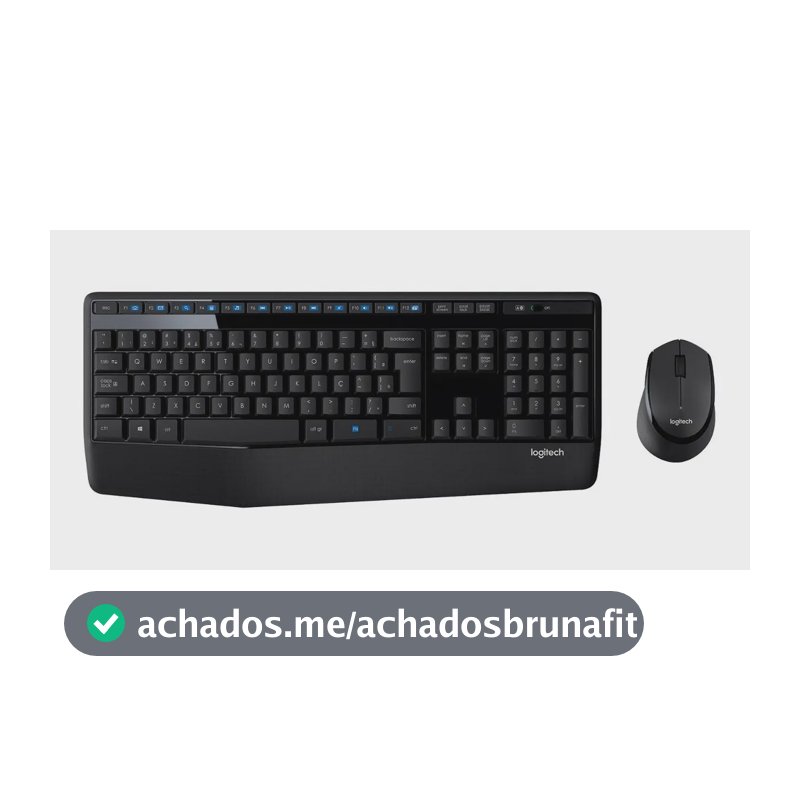 Combo Teclado e Mouse sem fio Logitech MK345 Layout ABNT2