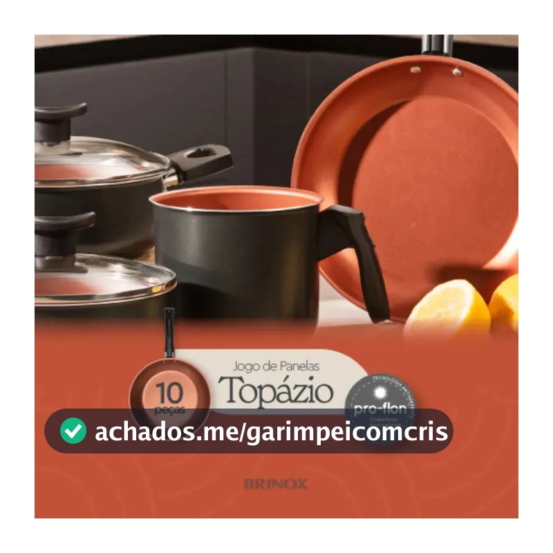 Jogo De Panelas Antiaderente Brinox 10 Peças Floria Topázio