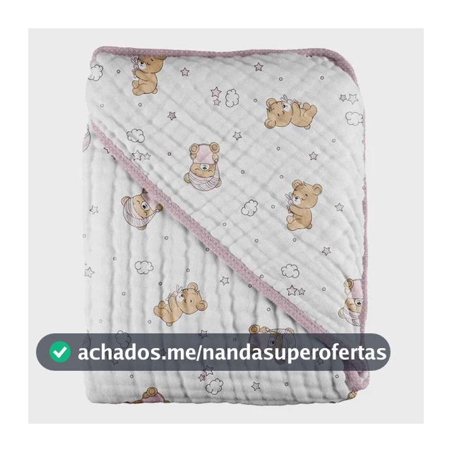 Toalha Soft Para Bebê 70 Cm X 70 Cm Pixuxu Cor Rosa-claro