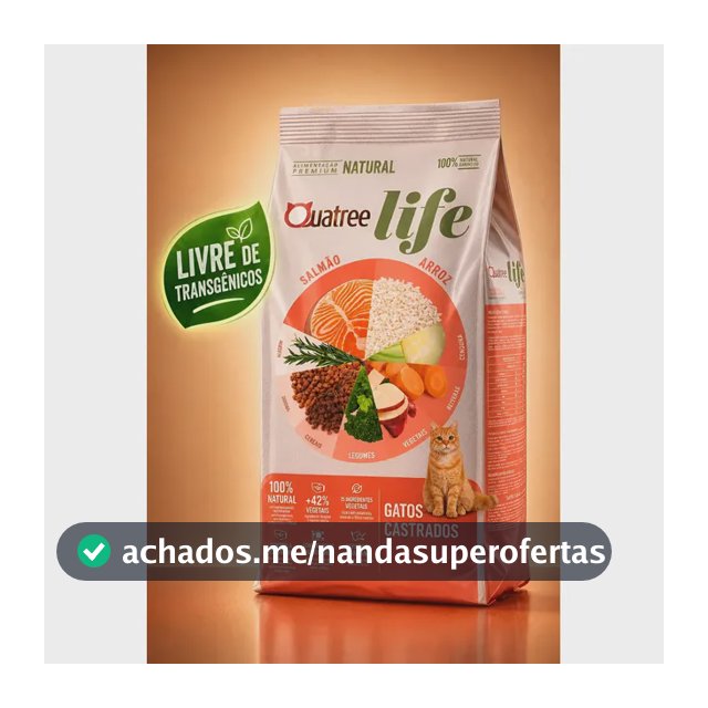 Ração Quatree Life Premium Especial Para Gato Castrado 10kg