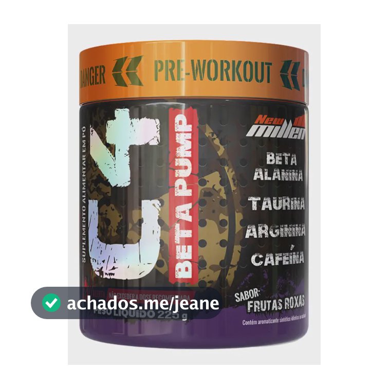 Pré Treino C4 Beta Pump 225g New Millen Diversos Sabores Sabor Frutas Roxas