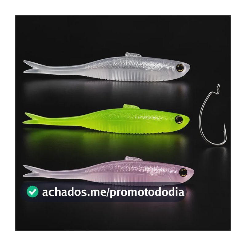 Isca Soft Amazon Shad 12cm Kit 3 Cores Pink-mellow-manjuba Kit01 12cm