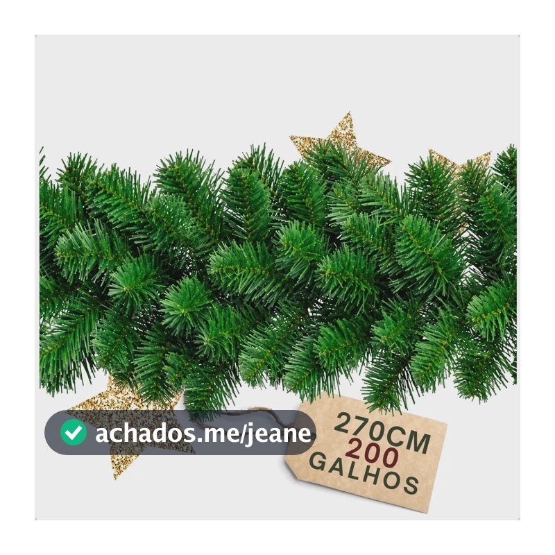 Festão Aramado 200 Galhos Grosso Com 2,70 Metros De Natal Marca EX Decor