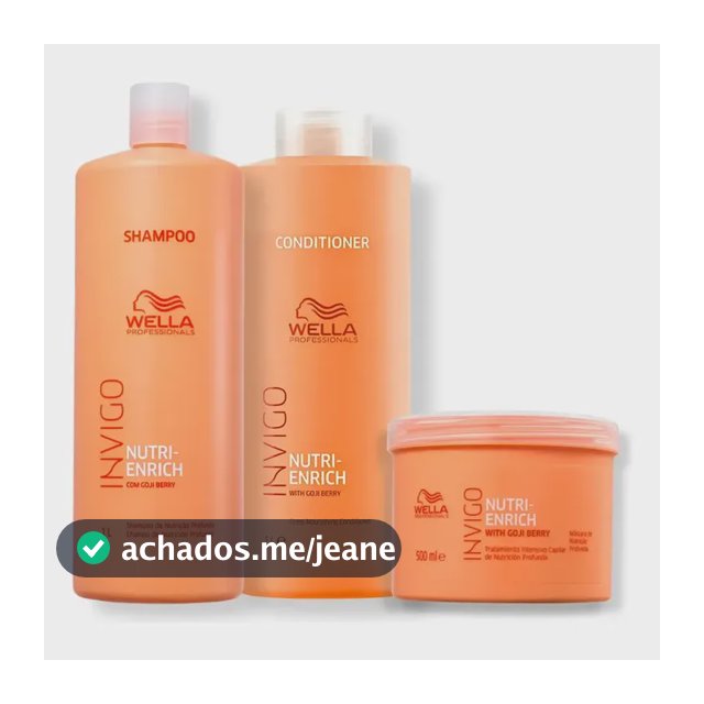 Kit Wella Nutri-enrich - Sh 1l, Cond 1l E Másc 500ml