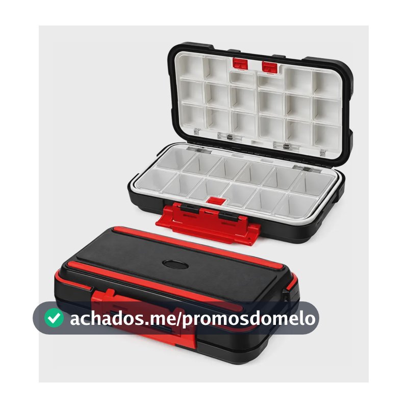 Maleta Estojo Dupla Face Multiuso Pesca Anzóis Prova D'água Vermelho/preto