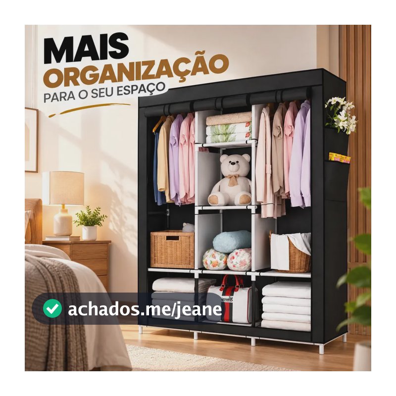 Armário Guarda Roupa Organizador Dobrável Desmontável