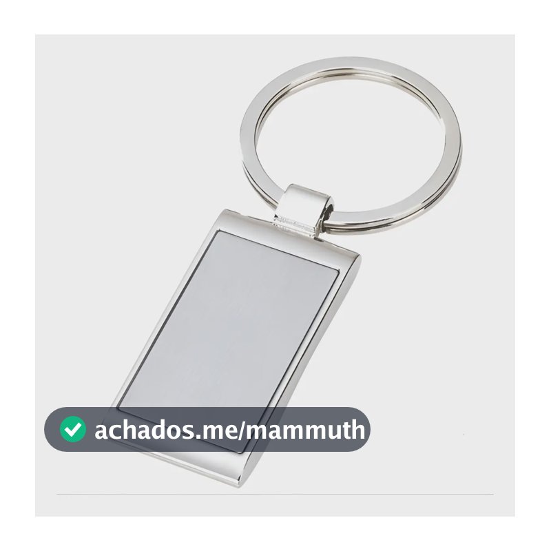100 Chaveiros De Metal Retangular Personalizados Cor Cinza