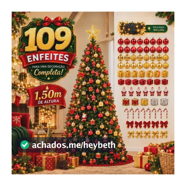 Árvore Natal Pinheiro 150cm Enfeitada Decorada  Promoção