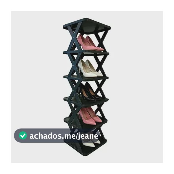 Sapateira 6 Andares Vertical Organizador De Calçados Preto