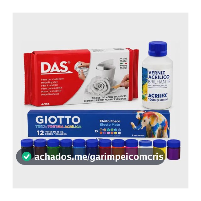 Massa Para Modelar Das 500g Com Tinta Acrílica 12un E Verniz