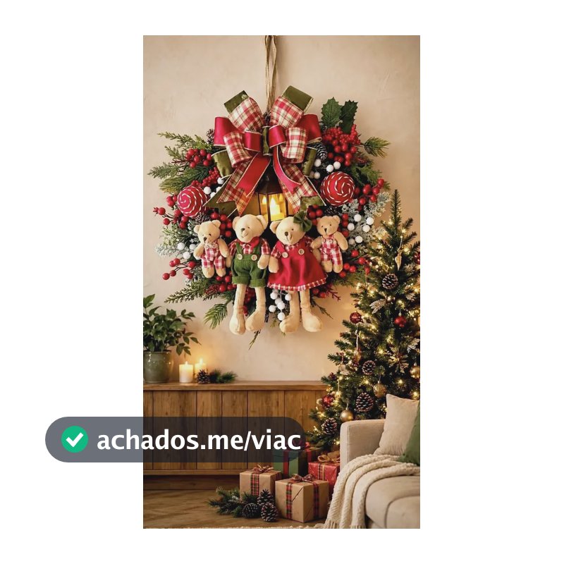 Guirlanda Natal Ursinhos Vermelho