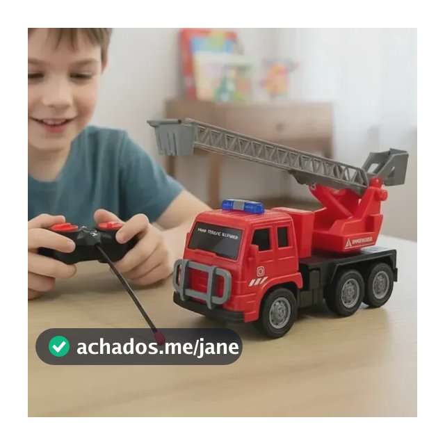 Caminhão De Bombeiros Vermelho Com Controle Remoto