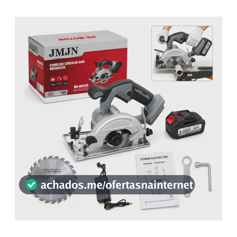 Serra Circular 9.1/4 21v 2000w Jmjn 2 Bateria 21v Cinza 127/220v 50/60