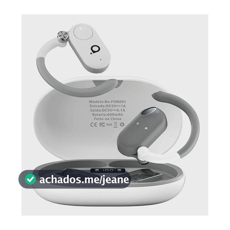 Fone De Ouvido Sem Fio, Bluetooth 5.4, Ows Esportivo, Estéreo Hi-fi, Enc(chamada Hd Bluetooth), Bateria De 30 Horas De Duração, 100h Standby, Tws Corrida Ciclismo, Basike Ba-fon001, Cor Branco