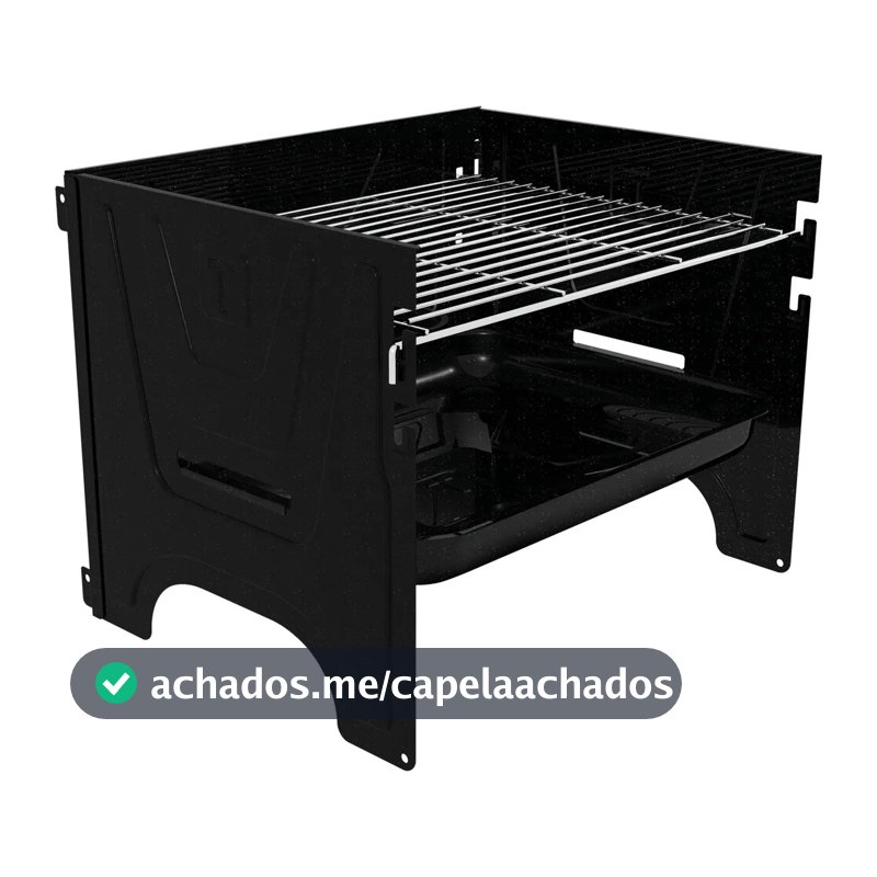 Churrasqueira portátil a carvão aço Tramontina TPC-380 praia pesca cor preto