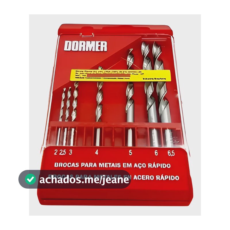 Jogo Brocas Dormer Aço Rápido 7 Peças 2mm a 6,5mm Aço Inox e Mais