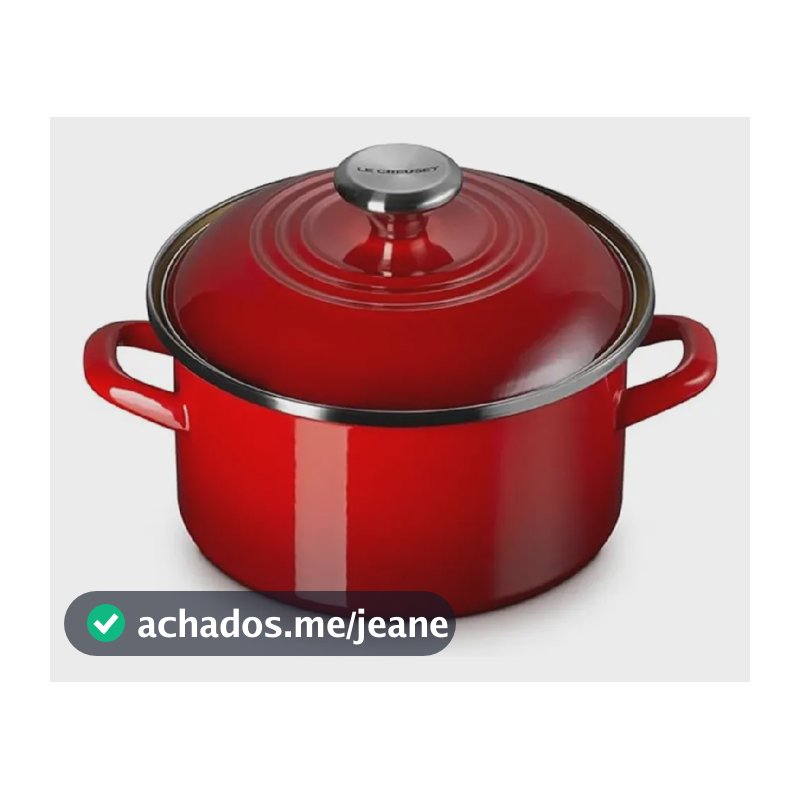 Caçarola Le Creuset Signature 20cm Em Aço Esmaltado Vermelho Com Puxador Inox