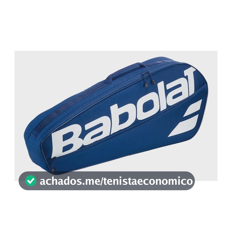 Raqueteira Babolat Club para 3 Raquetes, Azul com Alça Ajustável