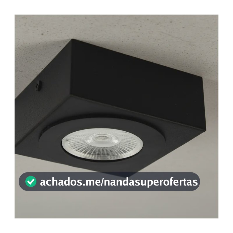 4x Spot Slim Sobrepor Teto Beiral 5w Preto Externo