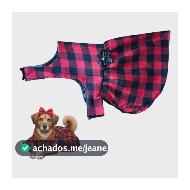 Vestido Para Cães De Grande Porte Xadrez Festa Junina Creche