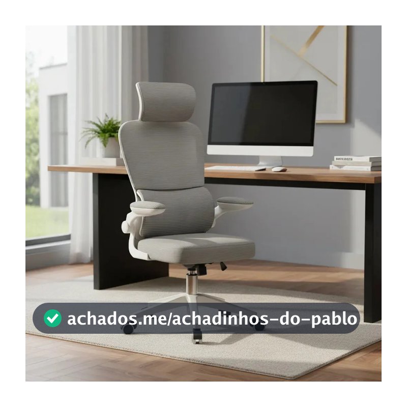 Cadeira Escritório Ergonômica Python Fly B07 Cinza Com Suporte Lombar