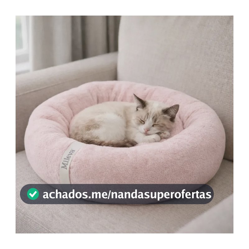 Cama De Gato Caminha Nuvem Ninho Pet Soft Redonda 50x50cm Cor Rosê