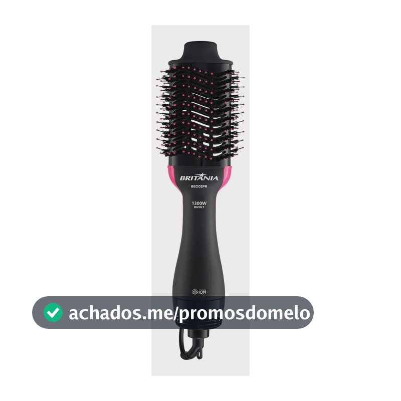 Britânia Escova Secadora Bec02pr 4 Em 1 1300w Cor Preto e Rosa