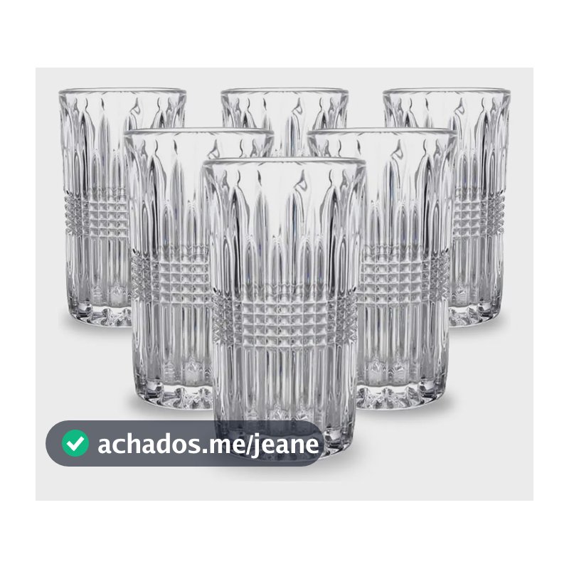Jogo Copo Viena Haus Concept Vidro Brinox 360ml Kit 6 Peças
