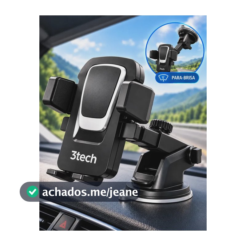 Suporte Celular Veicular Universal Carro Painel Vidro 360° Ajustável Fixação Forte Ventosa Suporte Para Celular Carro Compatível iPhone Android