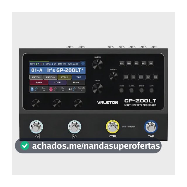 Pedaleira Valeton GP-200LT Multi-Efeitos USB-C Portátil Preta 240 Efeitos