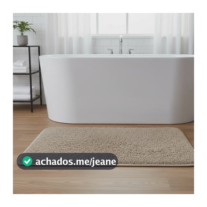 Tapete Pelúcia Antiderrapante Decoração Felpudo Bege Bege Liso