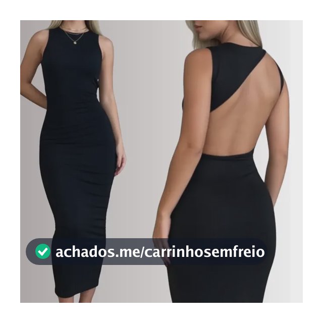 Vestido Suplex Tubinho Modelo Midi Costa Aberta Luana