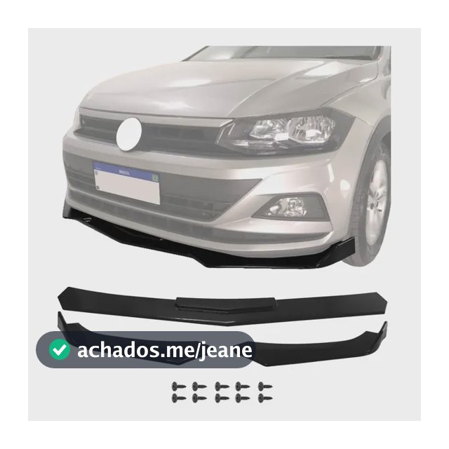 Spoiler Front Lip Universal Tg Poli Black Piano
