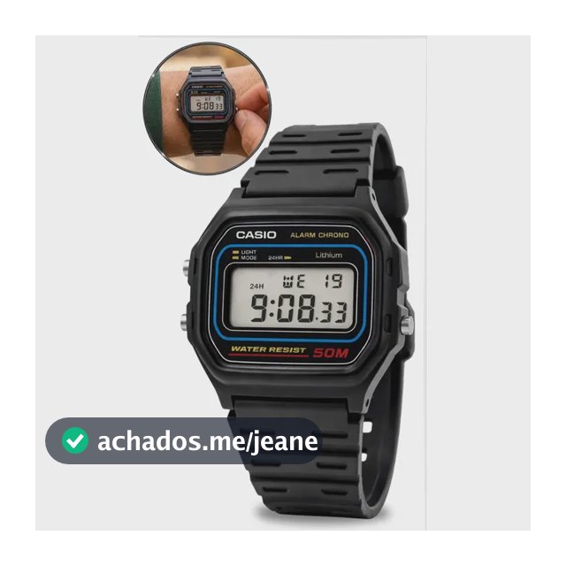 Relógio Casio Masculino Digital Preto de Resina W-59-1VQ