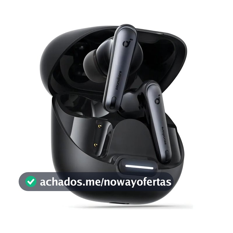 Fone De Ouvido Soundcore by Anker Liberty 4nc ANC Redução de Ruído de 98,5% Cancelamento Adaptativo Bluetooth 5.3 Multiponto Cor Preto para Ouvidos e Ambiente Áudio Hi-Res 50H Bateria Carga Sem Fio