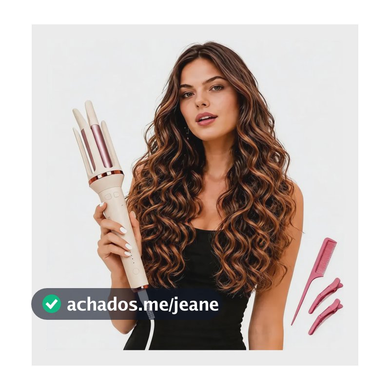 Modelador De Cachos Automático Giratório 32mm Bivolt Bege Bege 127/220v