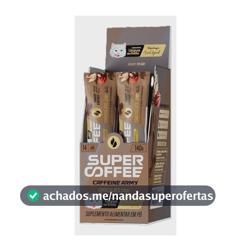Cafeína Caffeine Army Supercoffee Classic Size em pó sabor Língua de gato x 144g
