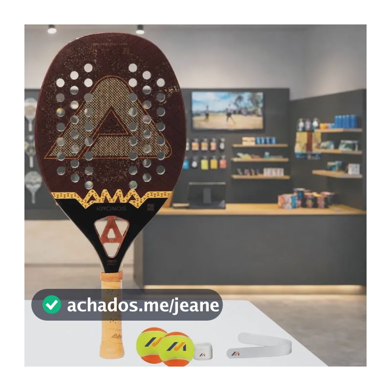 Raquete Beach Tennis Ama Sport Kronos Preto E Marrom Escolha
