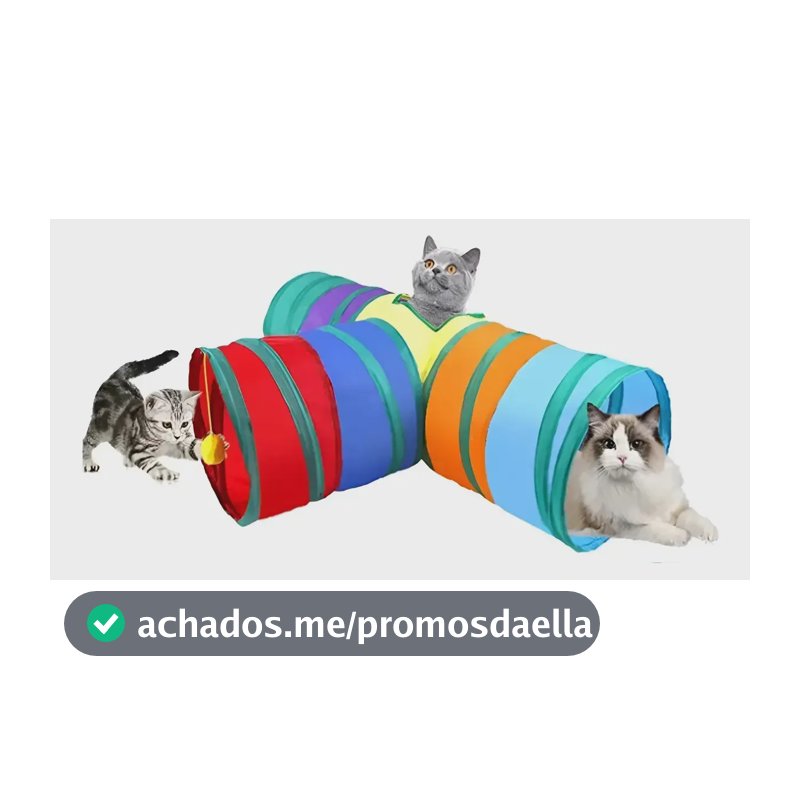 Túnel Labirinto Para Gatos Cães Interativo Dobrável Brinquedo Pet Diâmetro 25cm Forma De T