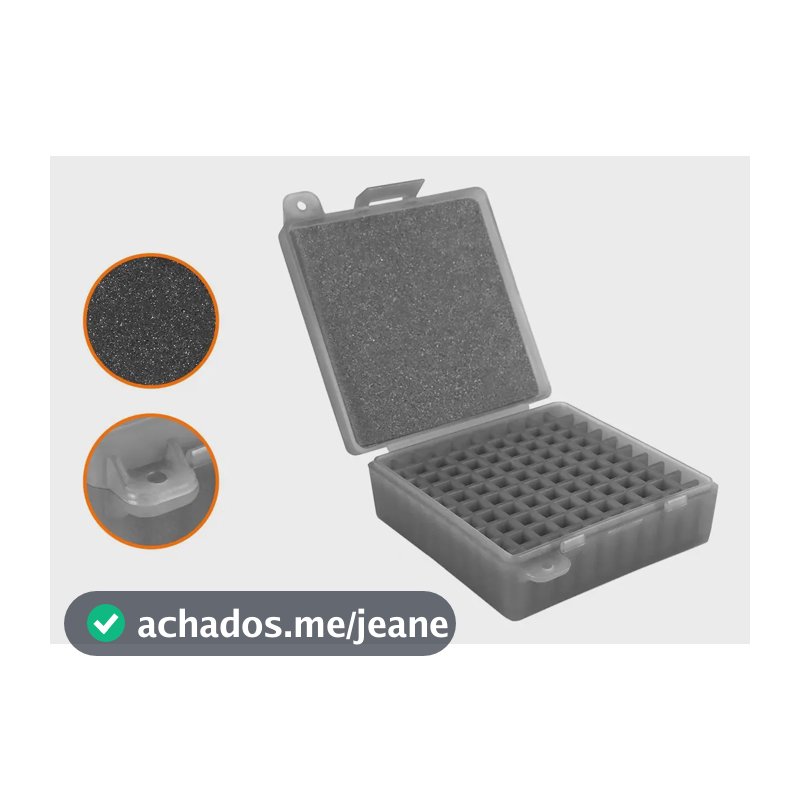 Caixa Estojo Porta Munição Stg .22lr Cap.100 Fumê