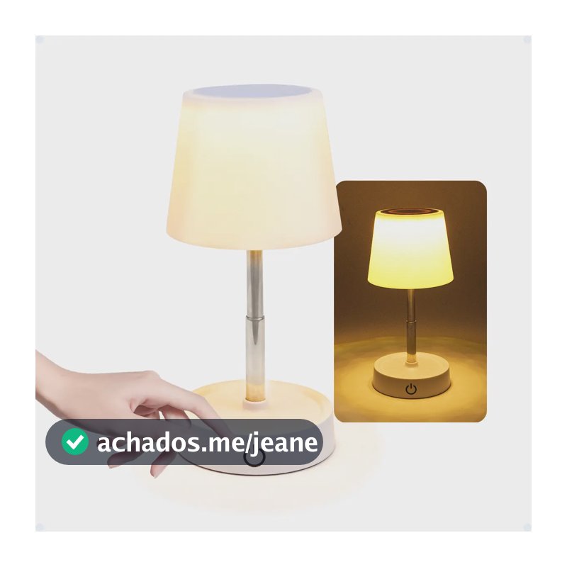 Luminária Abajur De Mesa Led Touch Quarto Estudo Leitura Lâmpada Moderna Recarregável Shopthis